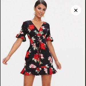 Black corset floral dress